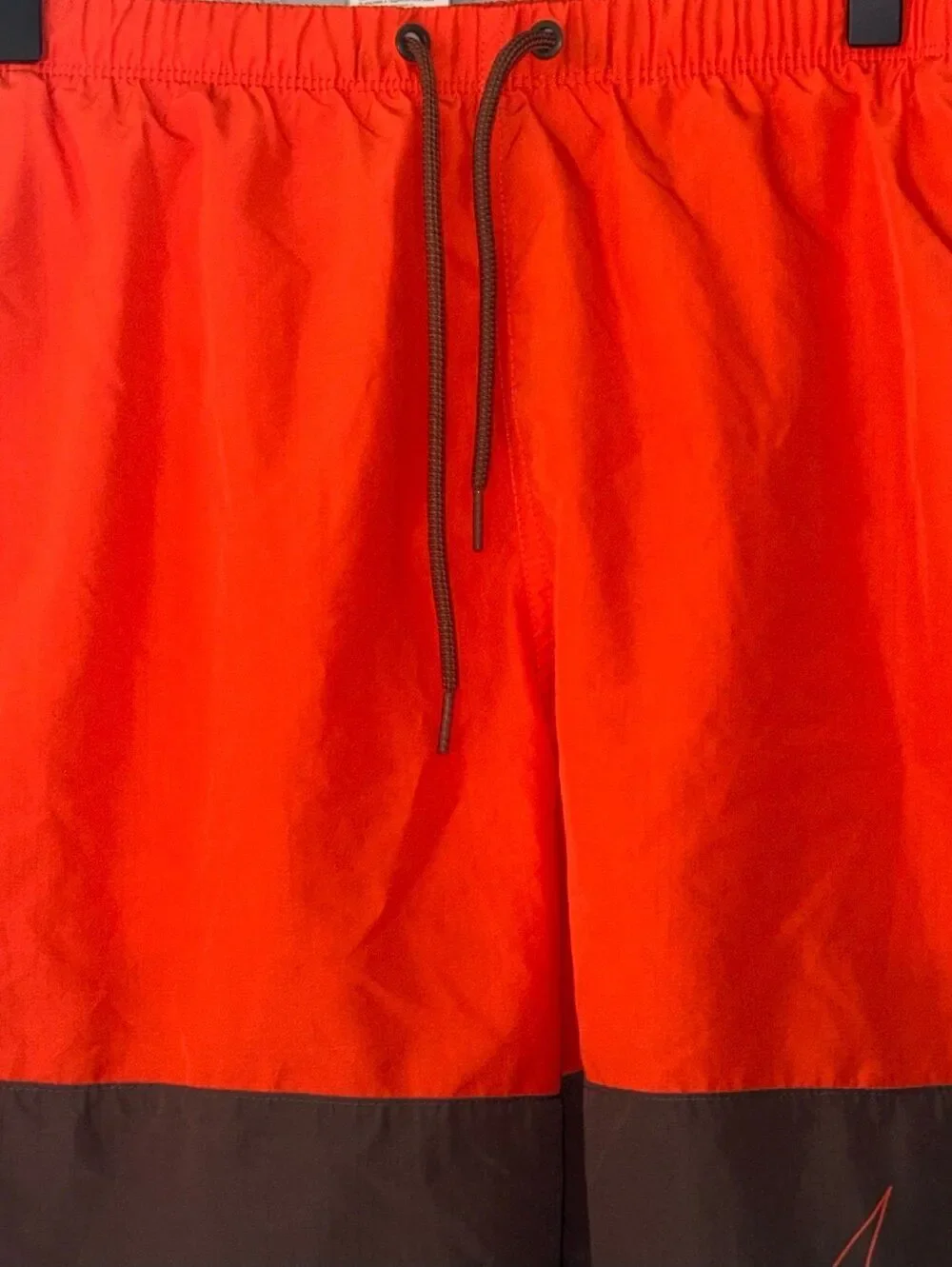 Nike Two-Tone Bright Orange and Brown Swim Trunks